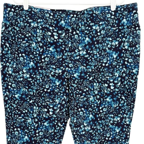 Terra & Sky Women's Feather Dot Dark Navy Capri Legging Size 2X (20W-22W) NWT - Picture 3 of 11